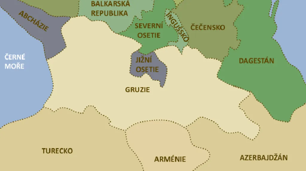 Mapa Kavkazu