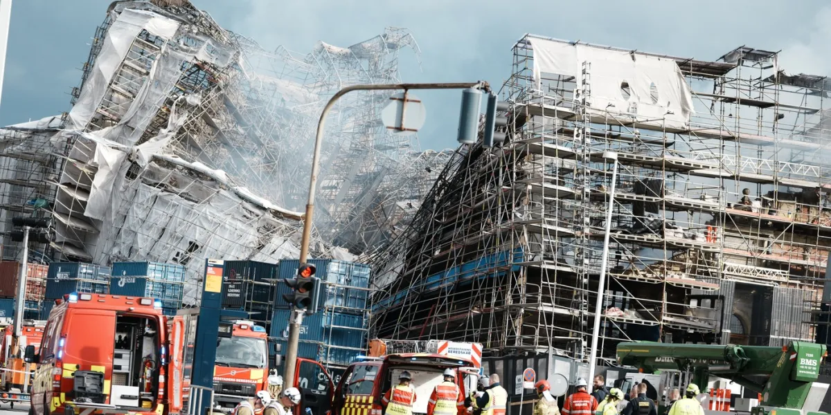 Historic Copenhagen Stock Exchange Building Collapses in Fire: No Injuries Reported