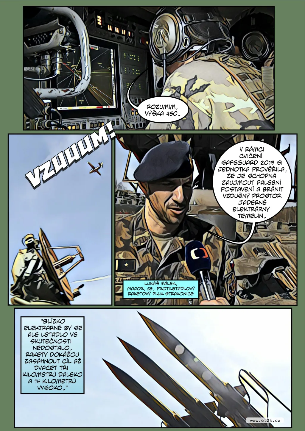 Komiks: Cvičení obrany Temelína