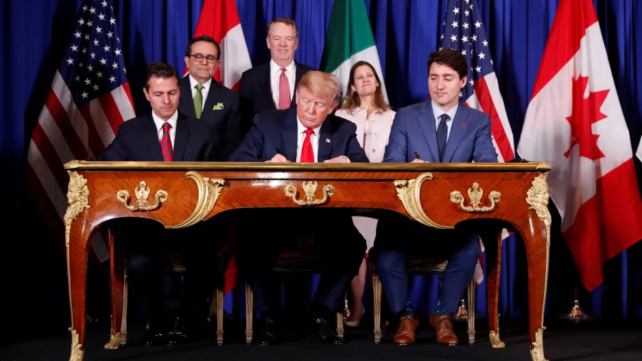 Podpis smlouvy USMCA, která nahrazuje bývalou dohodu NAFTA