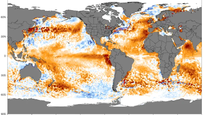Kde je aktuálně moře relativně nejteplejší a kde nejchladnější