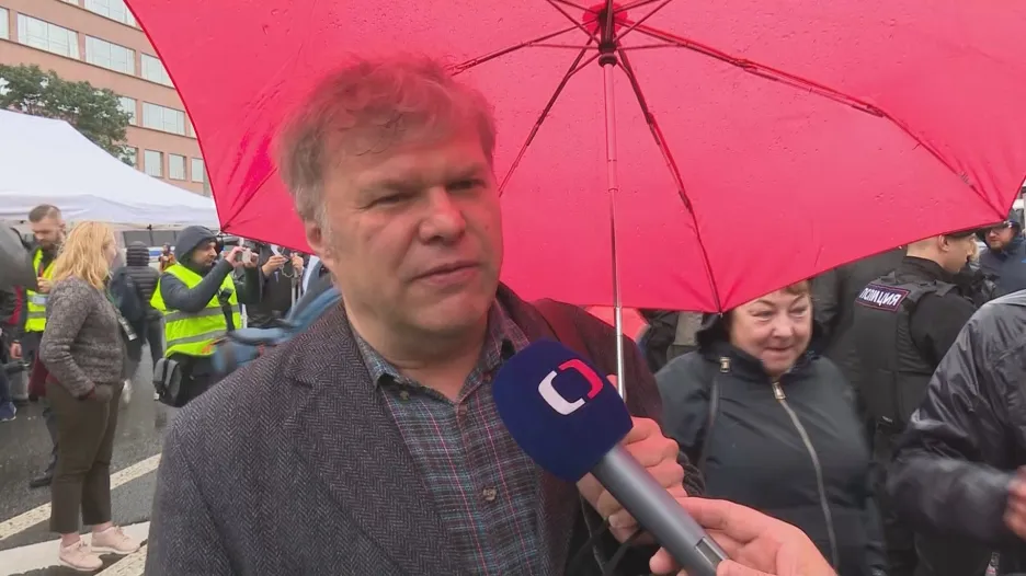 Sergej Mitrochin na sobotní demonstraci v Moskvě