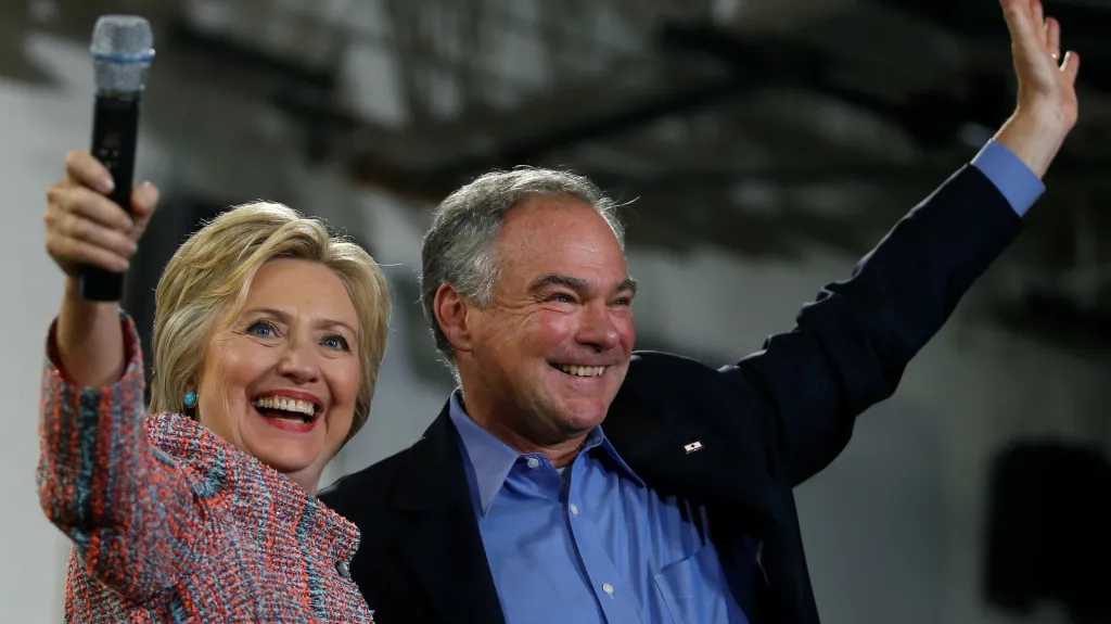 Hillary Clintonová a Tim Kaine