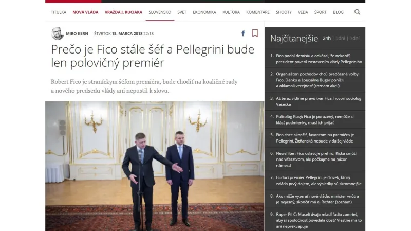 Denník N píše o pádu Ficovy vlády
