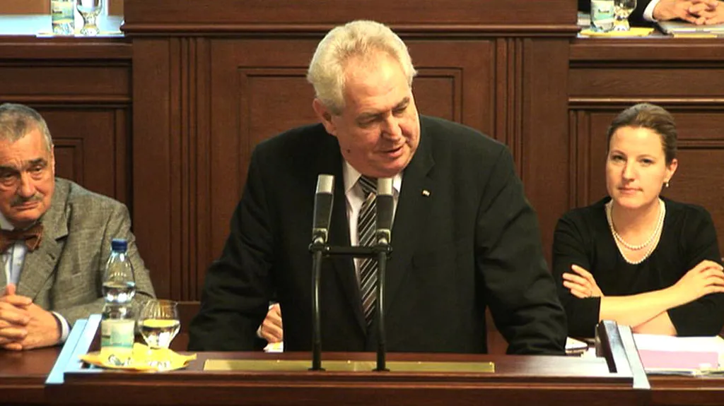 Prezident Miloš Zeman hovoří v parlamentu ČR