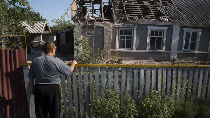 Zničený dům v Doněcku