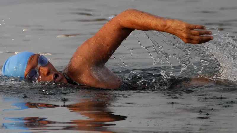 Diana Nyadová při svém pokusu o přeplavání Floridského průlivu