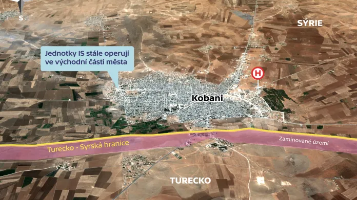 Situace ve městě Kobani