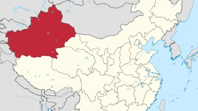 Sin-ťiang na mapě Číny