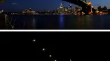 Harbour Bridge rozsvícený a zhasnutý