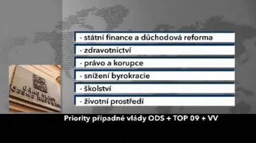 Priority případné vlády ODS, TOP 09 a VV