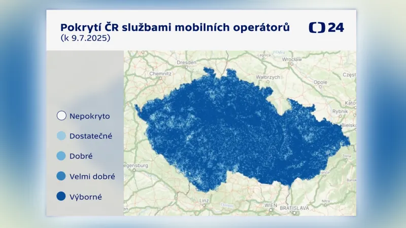 Pokrytí ČR službami mobilních operátorů