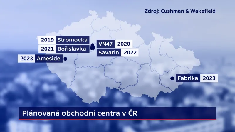 Plánovaná obchodní centra v ČR