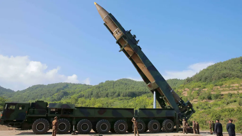 Severokorejský snímek mezikontinentální rakety Hwasong-14