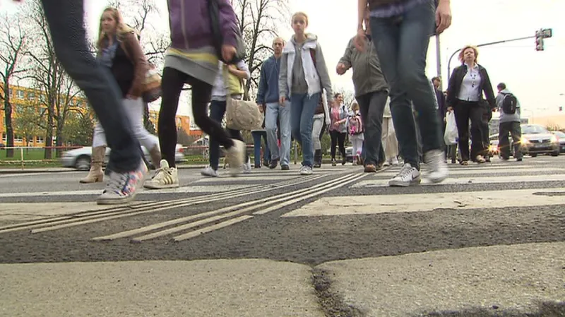 Chodci na přechodu