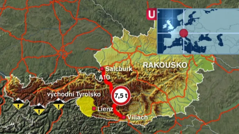 Na dálniční tepnu mezi Salcburkem a Villachem nesmí kamiony