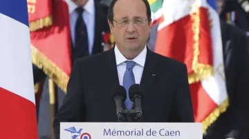 Francois Hollande během projevu k 70. výročí vylodění