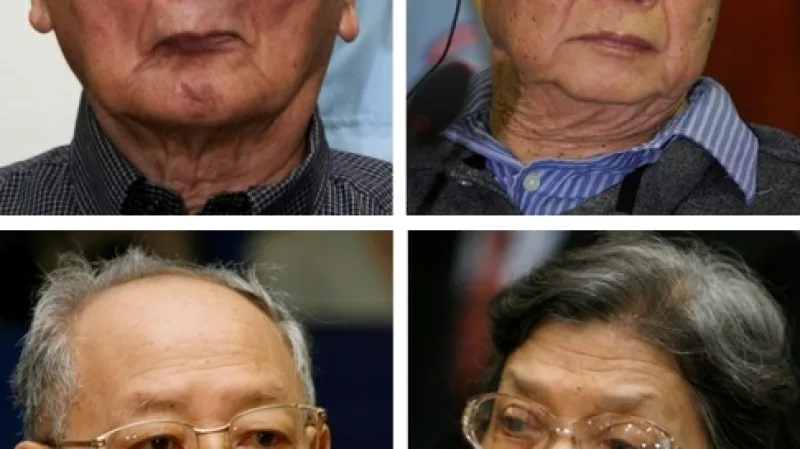 Hlavní ideolog Rudých Khmerů a druhý nejvyšší činitel režimu Nuon Chea, expremiér Khieu Samphan, bývalý ministr zahraničí a třetí nejvyšší činitel Rudých Khmerů Ieng Sary a jeho manželka a někdejší ministryně sociálních věcí Ieng Thirith