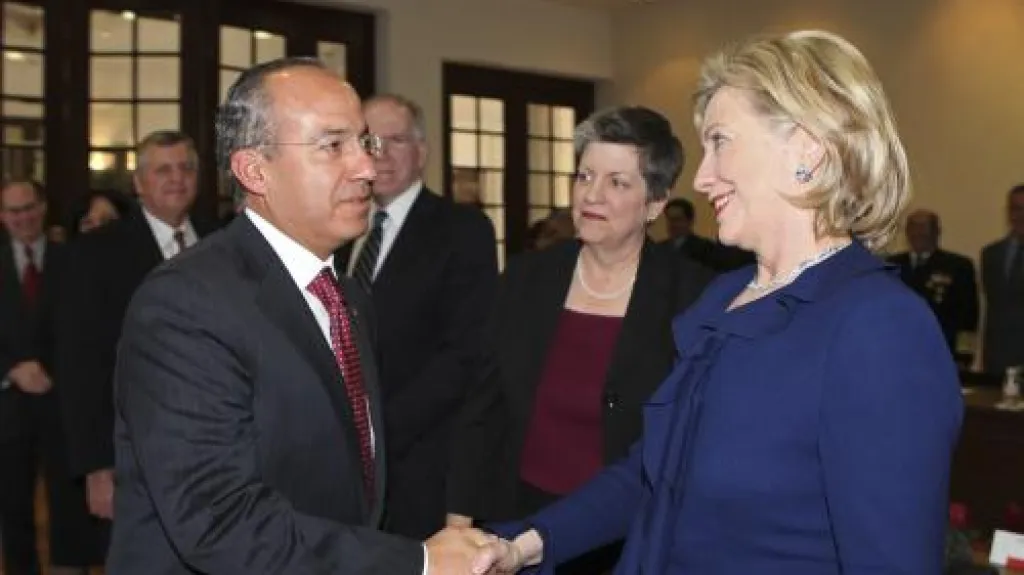 Felipe Calderón a Hillary Clintonová