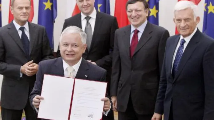 Lech Kaczyński s evropskými politiky