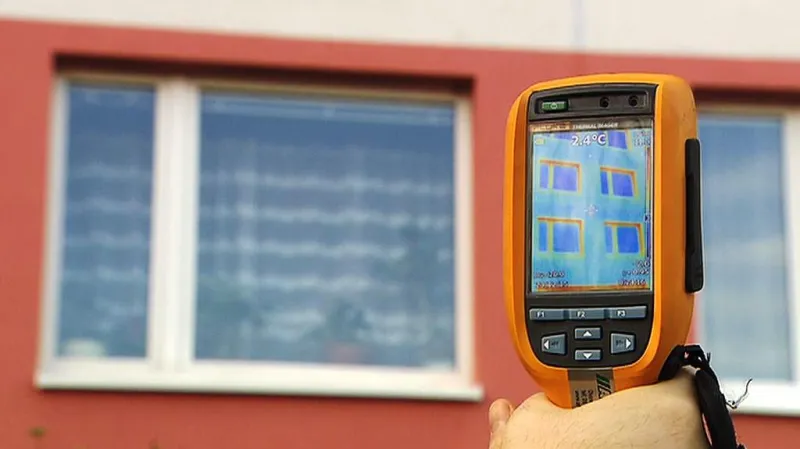 Pohled termokamerou na zateplený dům