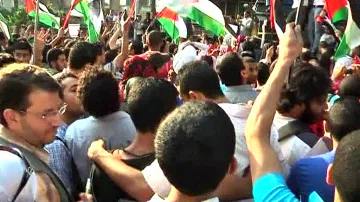 Propalestinské demonstrace v Egyptě
