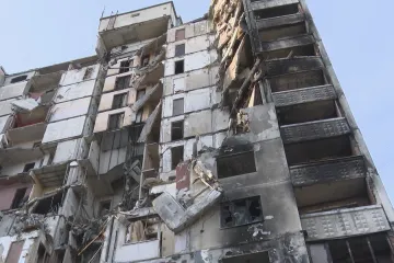 Destrukce je v Saltivce vidět všude. Rusové charkovské sídliště bombardovali několik měsíců