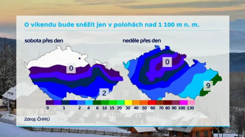 Sněhová předpověď na víkend