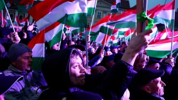 Předvolební shromáždění v maďarském Györu