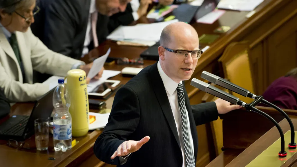 Premiér Bohuslav Sobotka ve sněmovně