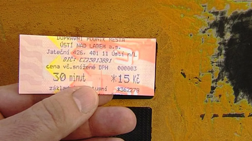 Lístek MHD v Ústí nad Labem