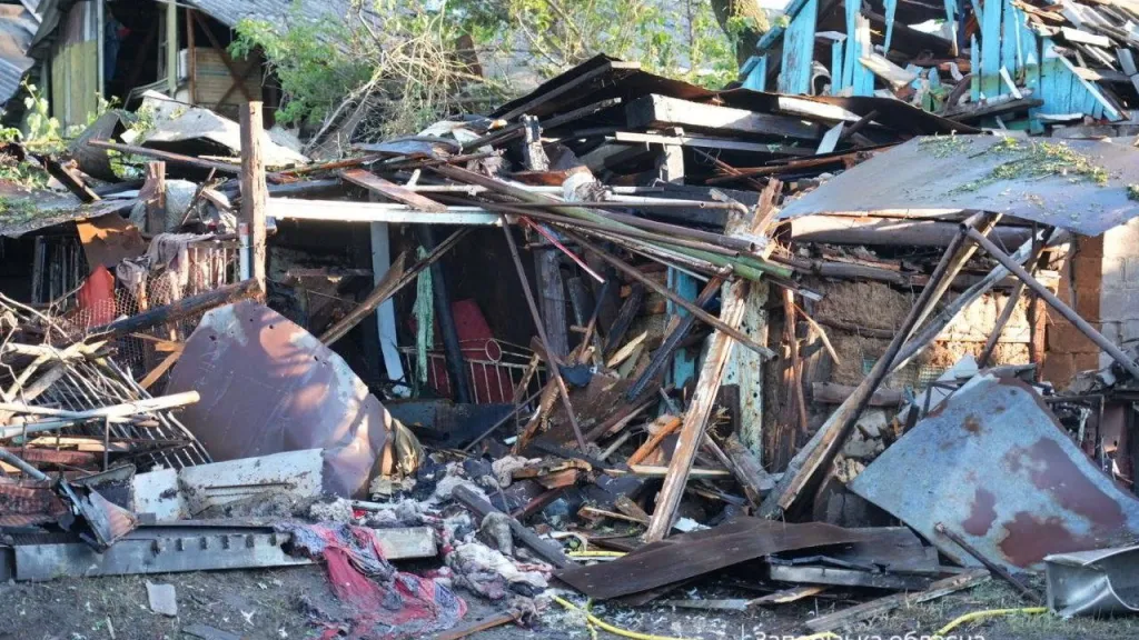 Následky ruského bombardování Záporoží