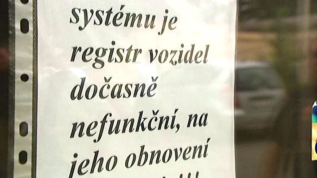 Problémy s registrem vozidel