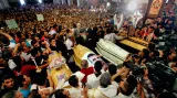 Pohřeb čtyř koptských křesťanů v Káhiře
