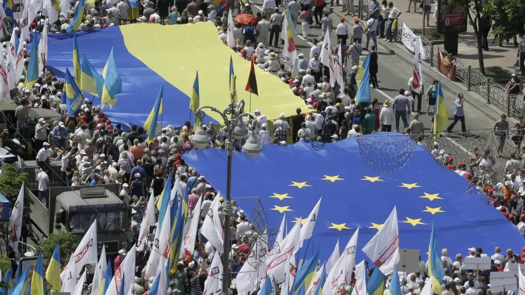 Opoziční demonstrace v Kyjevě
