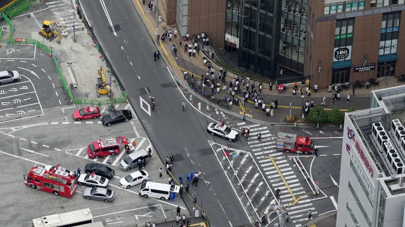 Místo útoku na bývalého japonského premiéra Šinzó Abeho