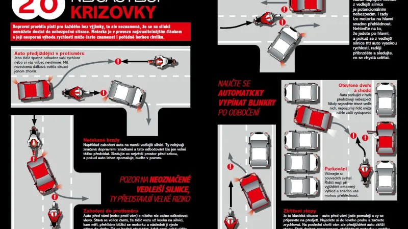 Nejčastější rizikové situace při jízdě na motorce