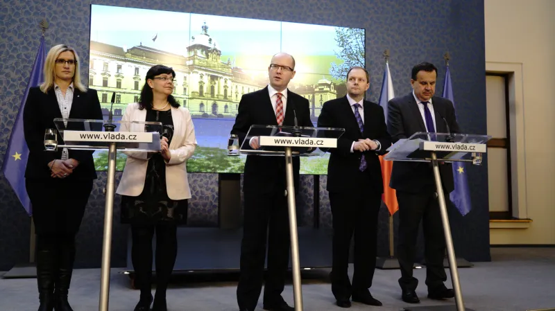 Bohuslav Sobotka (ČSSD) po jednání s ministry