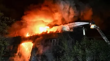 Následky ruského dronového útoku v Záporoží