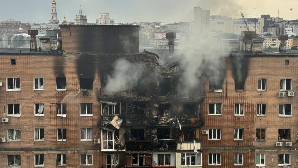 Následky ruského útoku na Charkov, 7. 6. 2025