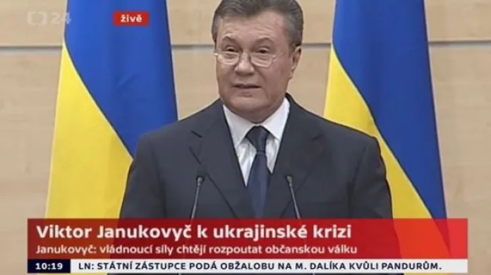 Janukovyč: Jsem živ a stále jsem ukrajinský prezident