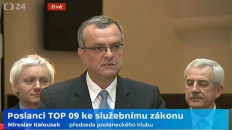 Brífink TOP 09 k úterní schůzi sněmovny a služebnímu zákonu