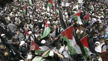 Palestinské demonstrace k výročí vzniku Izraele