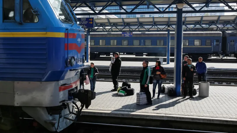 Vlaky na kyjevském hlavním nádraží