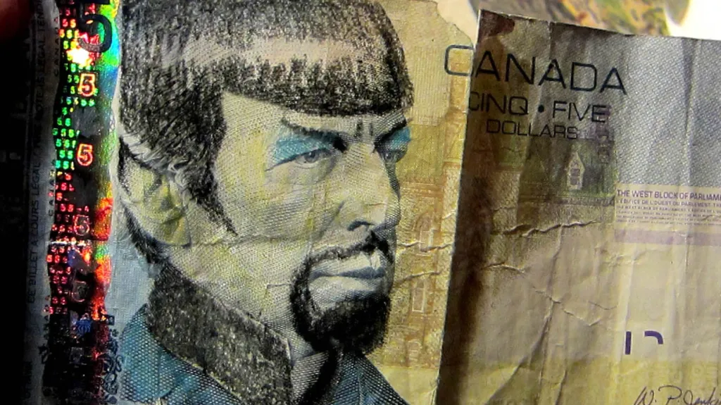 Leonard Nimoy jako Spock na kanadské bankovce
