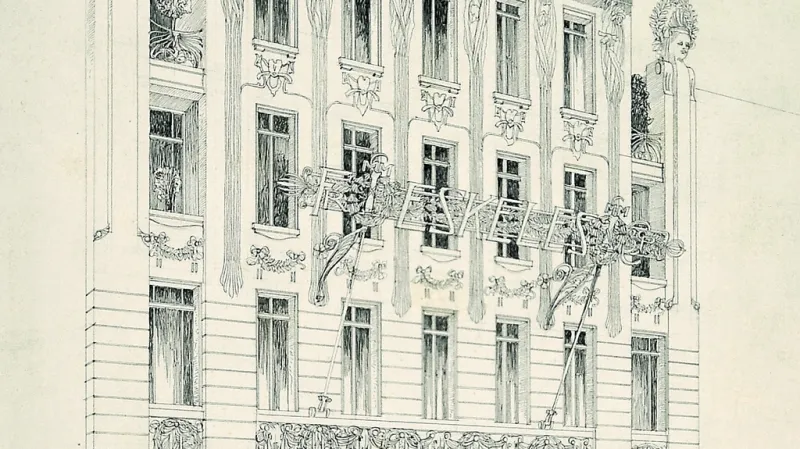 Fasáda obchodního a obytného domu ve Vídni