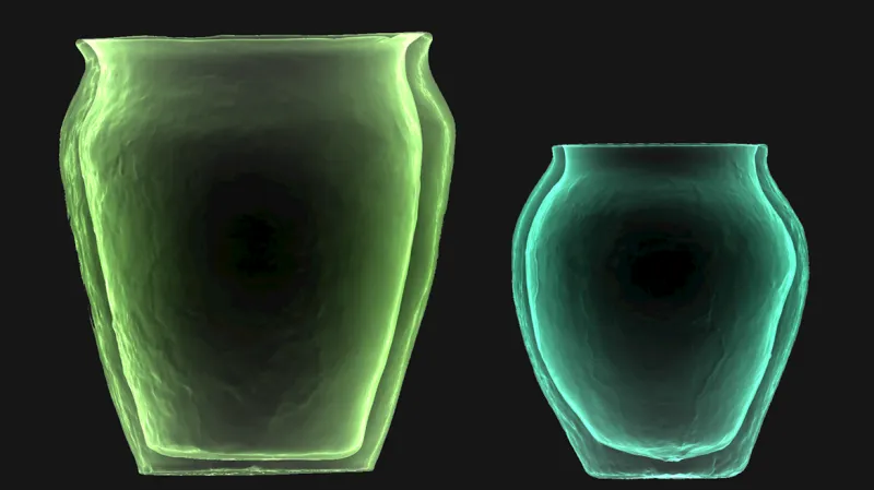 3D skeny hrnců, v nichž Slované vařili proso