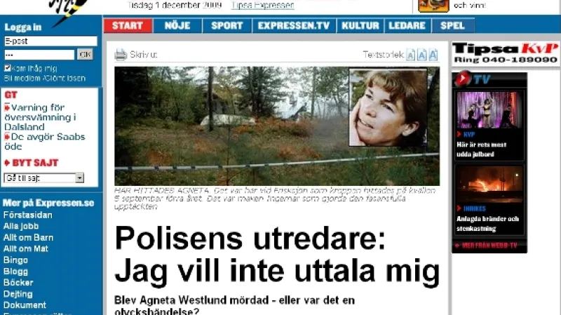 Expressen o kauze Westlundová