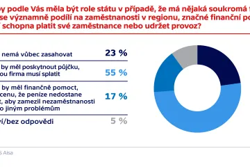 Významnému zaměstnavateli v potížích by stát měl finančně pomoct, míní Češi