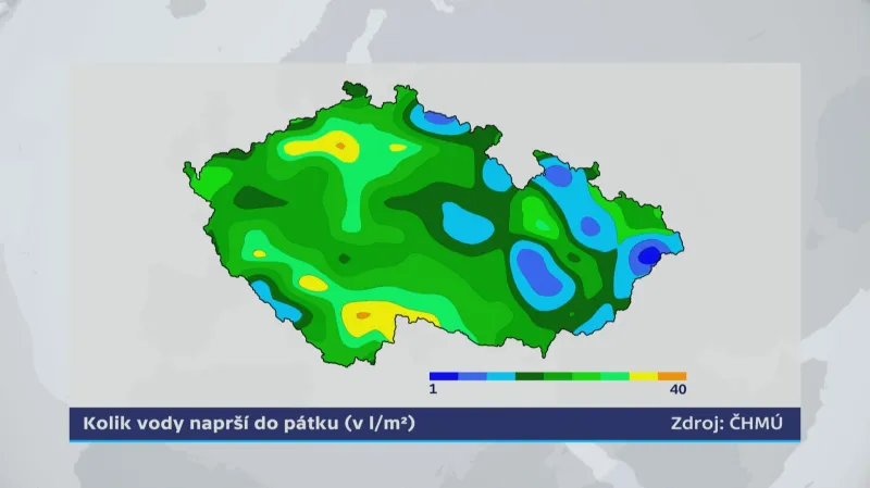 Kolik vody naprší do pátku